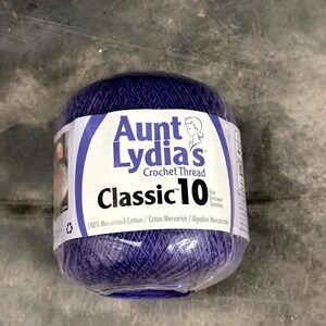 Aunt Lydia's Classic 10 Crochet Thread Violet Purple Size 10 Mercerized Cotton N